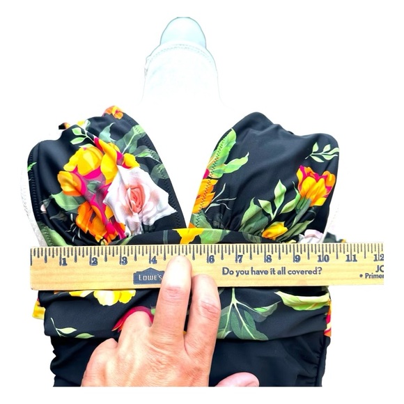 Cupshe | NWT XS Small Black Floral One Piece Swim Suit - Picture 14 of 15
